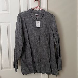 J. Jill New With Tags XL linen essentials button down top